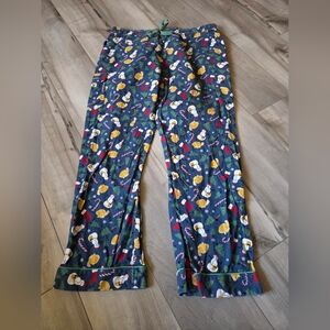 Duluth Trading Co Kids Snowman Pajama Bottoms - Blue and Red